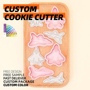 Moule à biscuits en plastique personnalisable pour <span class=keywords><strong>avion</strong></span> de chasse pour enfant DIY Baking Cartoon Shaped Cookie Cutter - Product Image 4