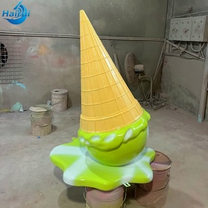 Escultura Gigante de Cono de Helado de Fibra de Vidrio con Base de Goteo, Tamaño Personalizado, Decoración Impermeable para Interiores/Exteriores - Product Image 5