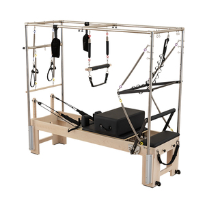 Combinaison <span class=keywords><strong>Pilates</strong></span> Reformer Cadillac en métal noir durable avec trapèze complet pour salle de sport, studio de yoga, club de yoga commercial, mise en forme du <span class=keywords><strong>corps</strong></span> - Product Image 2