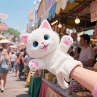 Boneka Tangan Kucing Profesional Kustom - Boneka Tangan Ulang Tahun dari Bahan Plush Super Lembut untuk Anak-Anak