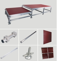Plataforma de escenario de madera Actividades de conciertos al aire libre Portátil Plegable 1X1m 1x2m Plataforma de escenario portátil de aluminio