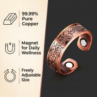 Bague Magnétique en Cuivre Pur à Motif Vintage pour Soulagement de la Douleur Arthritique, Réglable, pour Femmes et Hommes, Vente en Gros