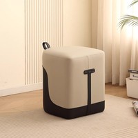 Tabouret de coiffeuse pour chambre à coucher, tabouret de vanité pour chambre principale, tabouret en cuir pour la maison, tabouret de salon, table basse pour le thé et le café, tabouret rond, tabouret de canapé