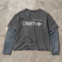 Sweat-shirt personnalisé à col rond et manches longues en tricot gaufré double couche 360 GSM pour homme, effet délavé, imprimé DTG, style streetwear vintage