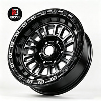 Jantes tout-terrain en alliage d'aluminium de 24 pouces, formées par flux, avec design simulé Beadlock pour SUV, pick-up, remorque, jantes universelles à rayons multiples