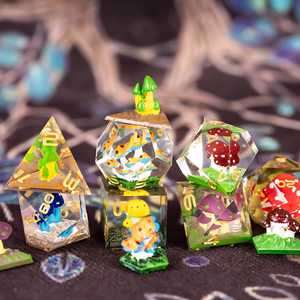 Udixi Polyhedral Customizable Dungeons &amp; Dragons 7-piece <strong>Set</strong> of sharp Edge <strong>Dice</strong> <strong>Set</strong> <strong>Colorful</strong> Mushroom Resin <strong>Dice</strong> for Rpg Game - Product Image 4