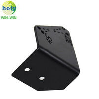 Le support d'angle en métal noir OEM partie le pliage/processus de découpe laser avec le service de tôle de couleur d'oxyde noir enduit de poudre