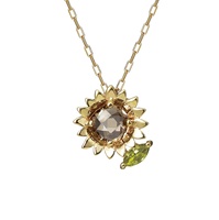 Milskye süße atember aubende Schmuck 925 Silber 18 Karat Gold Geburts blume August Sonnenblume Diamant Halskette
