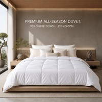 Couette matelassée en duvet d'oie blanche 95% Quatre Saisons, chaleur moyenne, écologique, douce, en coton soyeux, anti-déchirure, respirante, avec points de couture en boîte