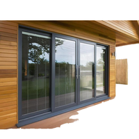 Puertas Corredizas de Vidrio Anodizado Negro de Primera Marca con Cerradura de Seguridad para Patio y Jardín