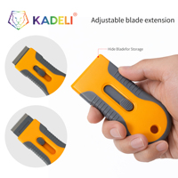 KADELI Grattoir de sécurité rétractable en plastique, outil anti-rayures pour l'élimination des autocollants, des étiquettes, des décalcomanies et de la colle