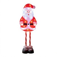 Lumière LED 3D blanche IP44 en acrylique, motif Père Noël sur pied, pour affichage commercial extérieur en centre commercial ou jardin, contrôle manuel mural