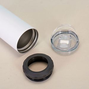 25 packs de gobelets isothermes droits et fins en acier inoxydable blanc vierge de 16 oz pour sublimation, écologiques, avec paille, cadeaux d'affaires populaires - Product Image 1