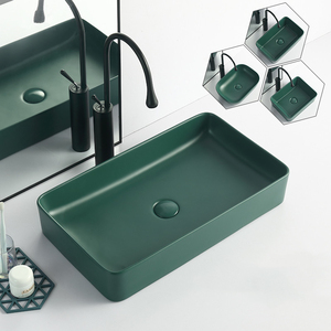 <span class=keywords><strong>Lavandino</strong></span> <span class=keywords><strong>da</strong></span> bagno a mano <span class=keywords><strong>da</strong></span> <span class=keywords><strong>appoggio</strong></span> in ceramica verde opaco in ceramica di moda rettangolare in stile moderno di lusso con certificato - Product Image 1