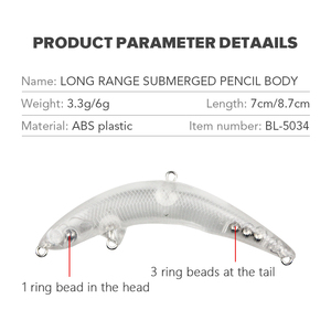 <strong>2026</strong> <strong>New</strong> Lure Blanks 3.3g/6g <strong>Dying</strong> Fishing Lure Top Water Bow Bait Unpainted Pencil Lure - Product Image 2