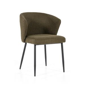 Sillón de Diseño Moderno y Lujoso para Sala de Estar, Tapizado en Tela, con Brazos de Metal Negro, Sillas Reales para Muebles de Sala de Estar - Product Image 1