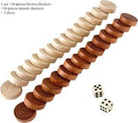 Jetons de backgammon en bois naturel brun 20x5mm, 32 pièces, faits à la main, jeu de société familial, divertissement