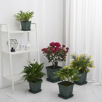 Pot Bunga Plastik Luar Ruangan Ukuran Besar Persegi 1 1.5 2 3 5 Galon, Pot Tanaman Root Master Garden