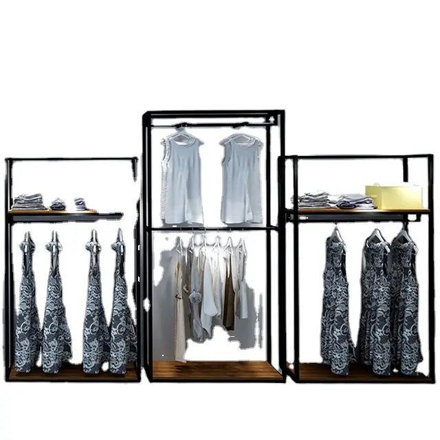 Haoxin custom design clothes dress rack display garments metal hanging displayrack