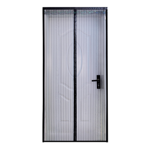 Porte moustiquaire magnétique moderne, cadre complet, boucle cousue en maille de polyester, aimants et barres de poids à fermeture rapide, résistant aux insectes - Product Image 1