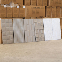Panneau en pierre PU de qualité industrielle, imitation pierre de culture en polyuréthane, imperméable, panneau de roche artificielle 3D pour mur de fond d'hôtel