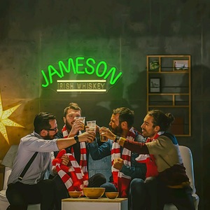 Letrero LED de Neón Personalizado con el Diseño de Whisky Irlandés <span class=keywords><strong>Jameson</strong></span>, Decoración de Pared para Bar, Color Verde, Regulable, Impermeable IP42, 36V, para Pub, Club, o Cuarto de Hombre - Product Image 2