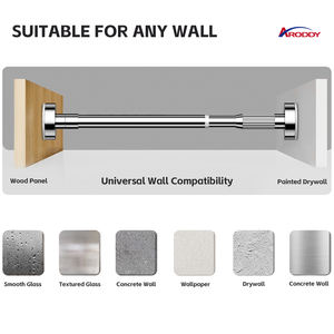 ARODDY 0,9-1,6 m <span class=keywords><strong>Barre</strong></span> <span class=keywords><strong>de</strong></span> <span class=keywords><strong>Rideau</strong></span> <span class=keywords><strong>de</strong></span> <span class=keywords><strong>Douche</strong></span> Télescopique en Acier Inoxydable, Réglable, Sans Perçage, pour Salle <span class=keywords><strong>de</strong></span> Bain - Product Image 4