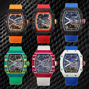 Reloj Ultrafino de Lujo para Hombre RM67-02 (7.8mm) – Cristal de Zafiro, Fibra de Carbono, Correa Elástica – Reloj de Diseño - Product Image 1