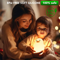 Luz Nocturna de Silicona con Forma de Pato, Lámpara con Sensor Recargable por USB RGB, Regalo para Decoraciones Navideñas, Decoración de Habitación, Pequeña Luz de Noche