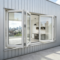 Ventana Plegable de Aluminio de Gran Vista, Ventana Panorámica sin Obstáculos para Casa de Vacaciones, Suministro del Fabricante HUACAI