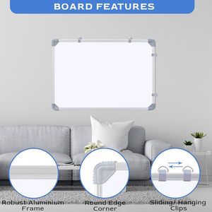 Nicht-Magnetische Doppelseitige Whiteboard und Kreidetafel mit Gleitenden Aufhängeclips Robuster Aluminiumrahmen und Glatter Oberfläche - Product Image 3