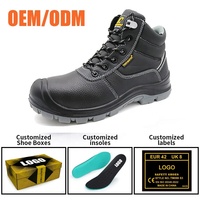 Chaussures de sécurité isolées 18 kV certifiées CE ASTM, avec embout composite anti-perforation, en cuir noir antidérapant pour hommes