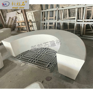 Nuevo Banco de Hormigón Redondo Personalizado Magic Stone GRC para Árboles, Hormigón con Acabado Natural, 3 cm de Espesor, Asientos para Paisajismo Urbano - Product Image 4