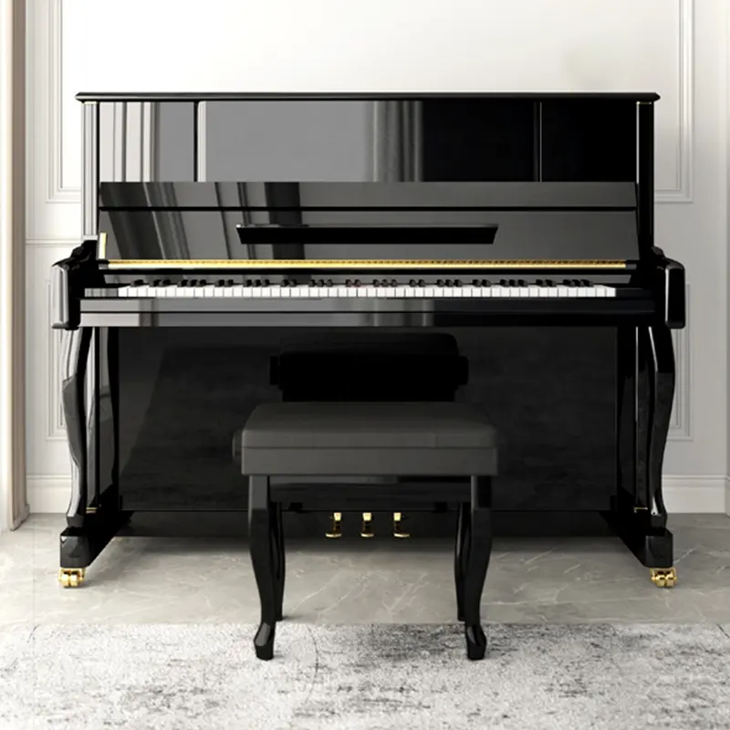 Piano Akustik 123Cm Piano Vertikal dengan Bangku Piano Tegak