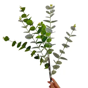 Feuille d'eucalyptus 3D imprimée, feuille <span class=keywords><strong>de</strong></span> monnaie transfrontalière à 3 branches, plante verte artificielle pour arrangement floral <span class=keywords><strong>de</strong></span> mariage et décoration intérieure - Product Image 5