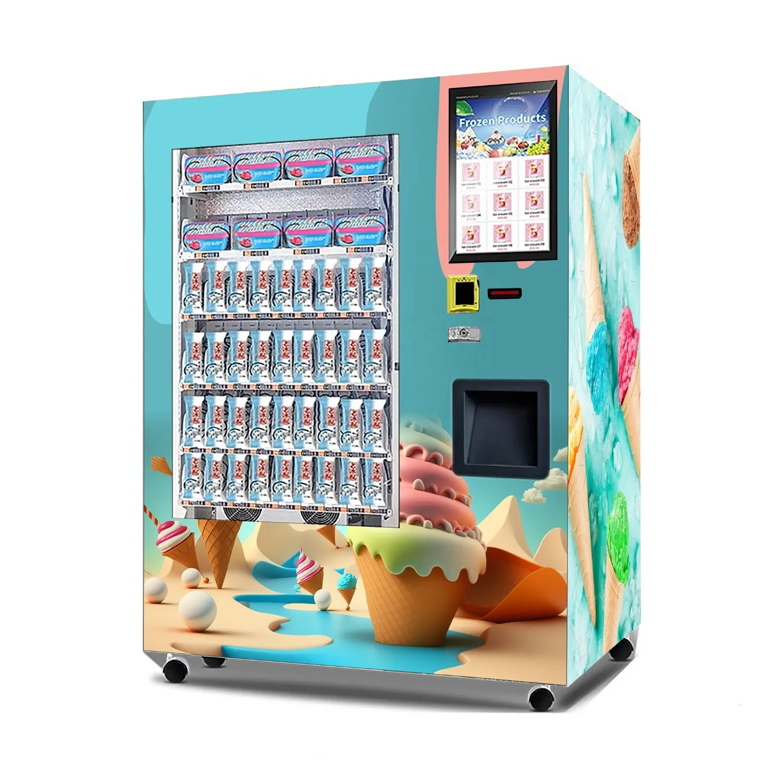 coins automatic frozen fruit smoothie blender vending machine in shopp mall