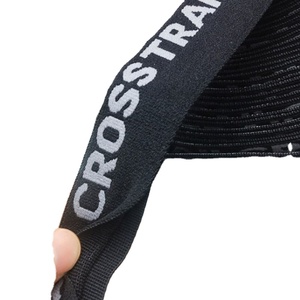 Custom Logo 1 1/2\" Width Woven Elastic <b>Webbing</b> Special 2-Color with Opening Edge on 1 or 2 Sides - Product Image 2