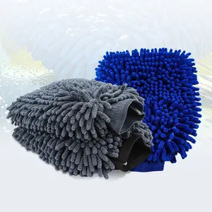 Factory Wholesale High Quality Microfiber Waterproof Car Washing Mitt In Microfiber Material Car Wash Mitt Chenille Gloves