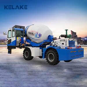 Camion malaxeur à béton autochargeur KELAKE bleu, malaxeur mobile avec moteur pour chantier de construction - Product Image 6
