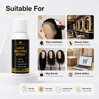 Spray de fusion de dentelle à logo personnalisé, séchage rapide, adhésif invisible pour perruques, fabricant de marque privée