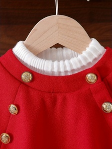 Giacca con Mantella Tinta Unita Autunno Inverno, Stile Casual con Collo a O, 100% Poliestere Traspirante per Bambine (Senza Strato Interno) - Product Image 3