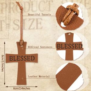 Hr Cross Pu Brown Inspirational Christian Leather Cheap Religious <b>Bookmarks</b> for <b>Gifts</b> - Product Image 5