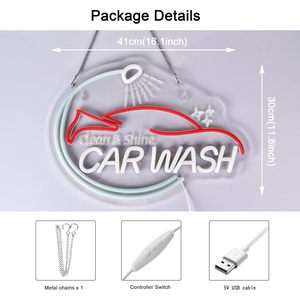Car Wash Letreros Neon LED indoor hanging ambient light shop <b>sign</b> wall decoration light entrance indicator light luminous <b>sign</b> - Product Image 2