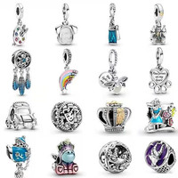 อลิซในแดนมหัศจรรย์ใหม่เสน่ห์ S925เงินจี้พอดีสำหรับ Pandora สร้อยข้อมือเสน่ห์925เงินสเตอร์ลิง