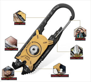 Llavero multifuncional 20 en 1, dispositivo EDC de bolsillo para acampar, Mini utilidad portátil, llavero multiherramienta, mosquetón para exteriores - Product Image 1