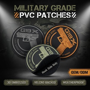 Parche Táctico para Mochila con Velcro y Luz Nocturna de Goma Suave 3D de PVC <span class=keywords><strong>GLOCK</strong></span> - Product Image 3
