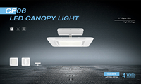 Plafonnier intérieur LED 4100K pour station-service, 140lm/W, IP65, garantie 5 ans, adapté aux stations-service et aux salons