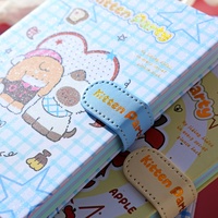 Carnet à couverture rigide 32K avec fermeture magnétique, motif Kitten Party, 132 pages colorées, agenda pour enfants et filles, cadeau scolaire, papeterie en gros