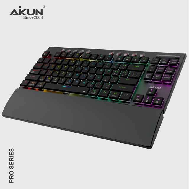 New Aikun GX98713 TKL Custom Mechanical Tri-mode Gaming Keyboard Macro Low-profile Mechanical Switches RGB Rechargeable Battery