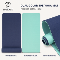 Tapete de Yoga Yugaland Flagship Pro de Doble Color, TPE, Antidesgarros, Antideslizante, para Entrenamiento Profesional, Venta al Por Mayor de Fábrica